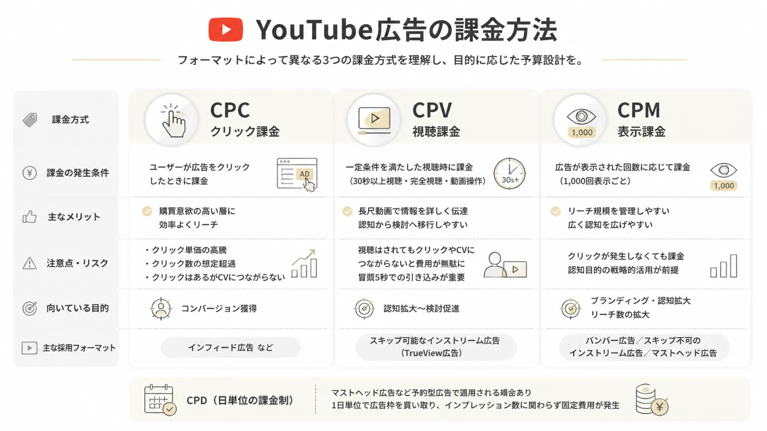 YouTube広告の課金方法の図解