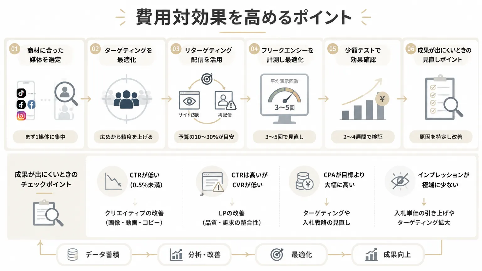 費用対効果を高めるポイントの図解